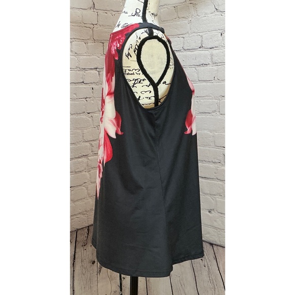 Women’s Floral Print Ring V-Neck Tank Top (Size L) - Picture 2 of 10
